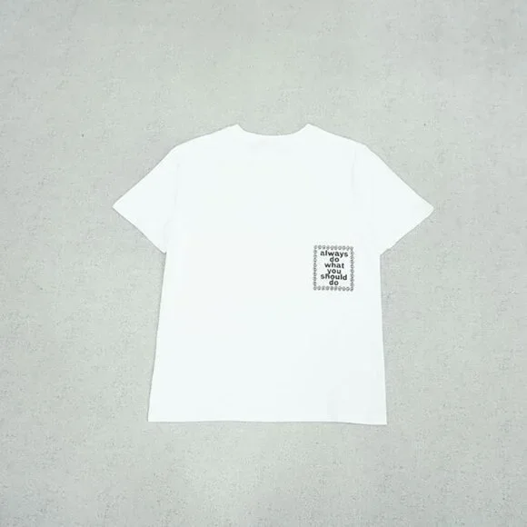 Always Brand White Simple Graphic Short Sleeve T Shirt